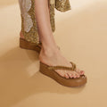 Tress Gold Thong Platform
