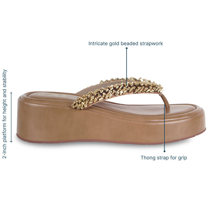 Tress Gold Thong Platform