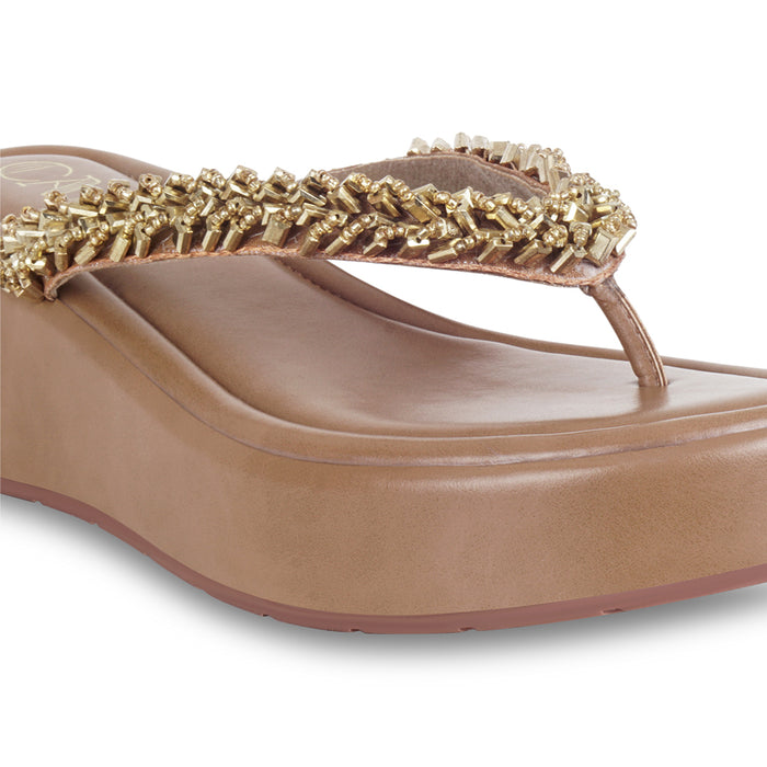 Tress Gold Thong Platform