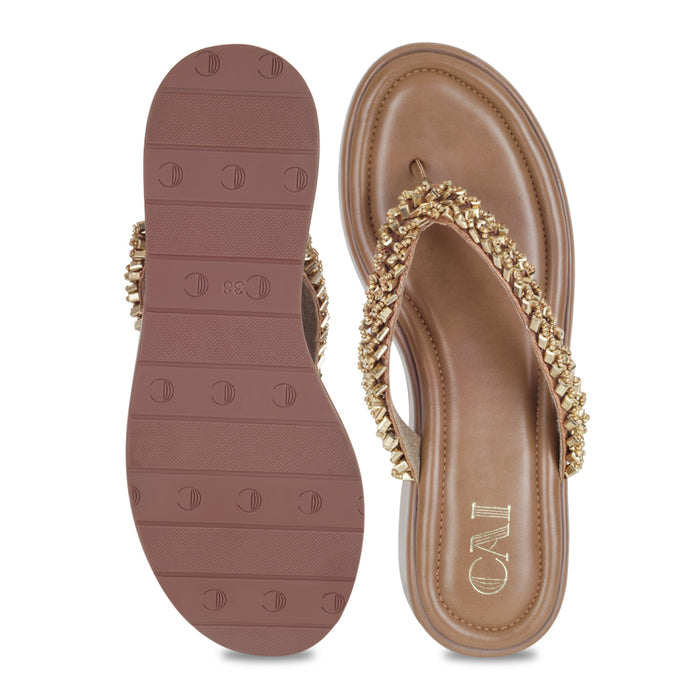 Tress Gold Thong Platform