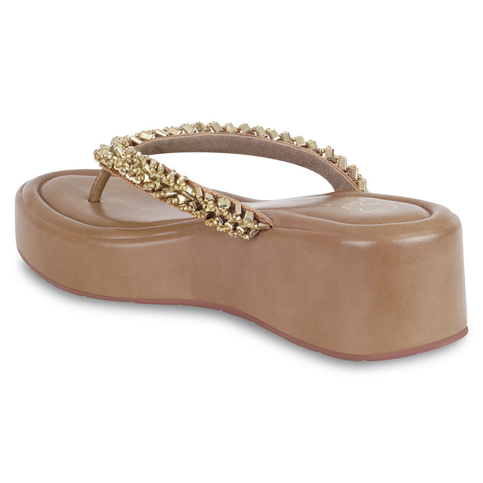 Tress Gold Thong Platform