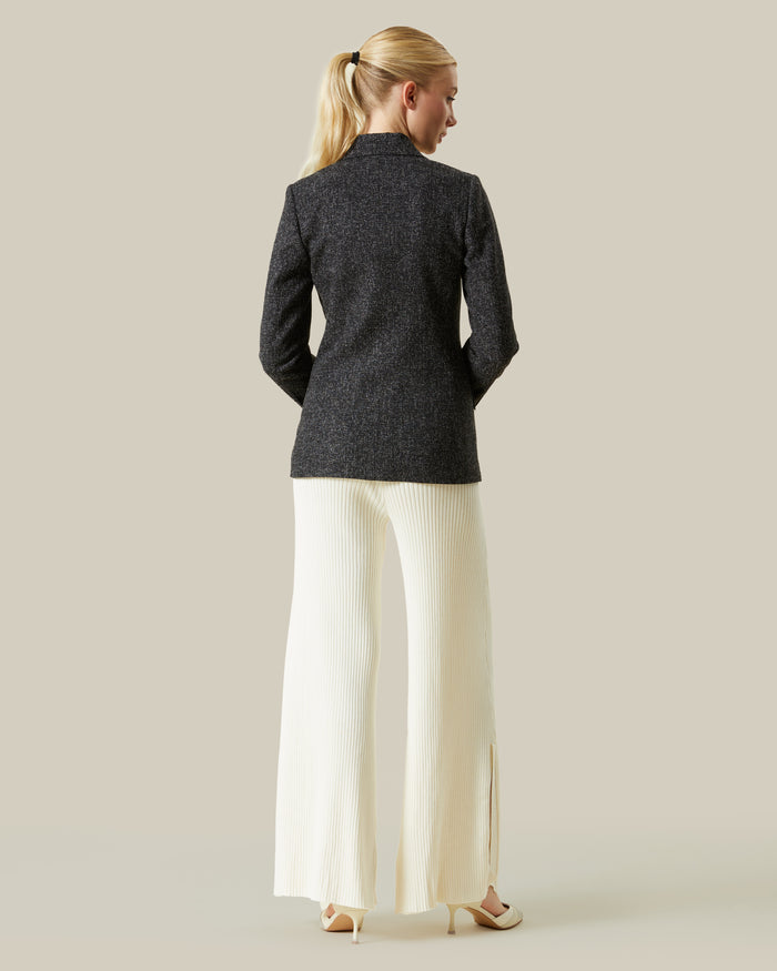Tweed Embellished Logo Blazer