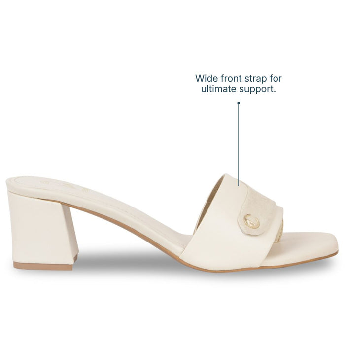TwinTextured Cream Heels