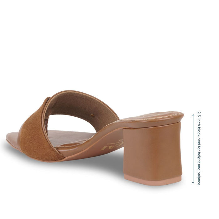 TwinTextured Tan Heels
