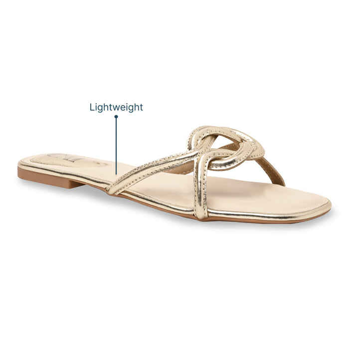 Twisted Strap Gold Flat