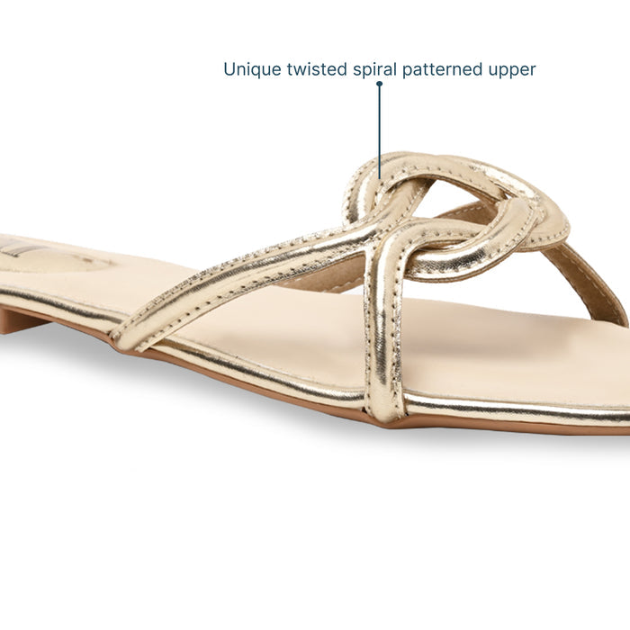Twisted Strap Gold Flat