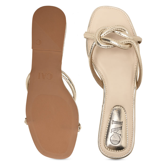 Twisted Strap Gold Flat