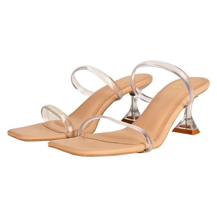 Two Strap Clear Heels Online