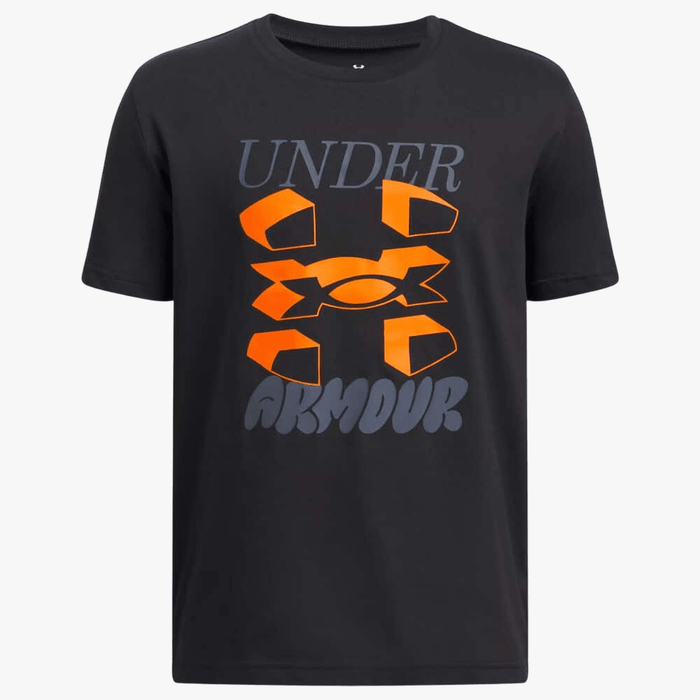 Under Armour Boys Split Logo Short Sleeve Tee 001 Black | Under Armour