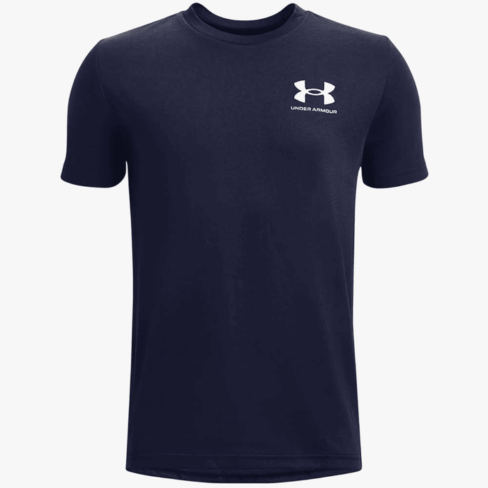 Under Armour Boys Sportstyle Left Chest Short Sleeve Tee 410 Navy | Under Armour