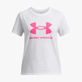 Under Armour Girls Big Logo Short Sleeve Tee 100 White | Under Armour