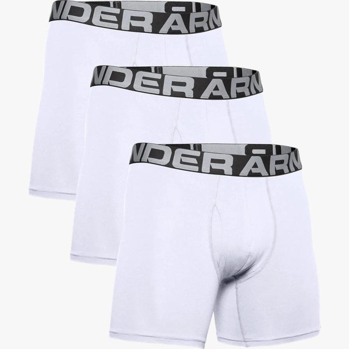 Under Armour Mens Charged Cotton 6 Boxerjock 3 Pack 100 White Under Armour