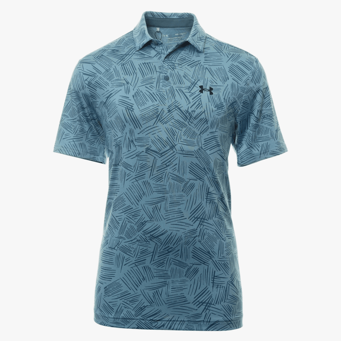 Under Armour Mens Playoff 3.0 Printed Short Sleeve Golfer 400 Blue Under Armour