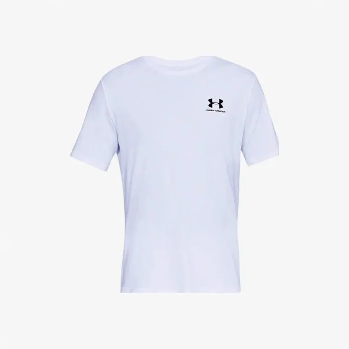 Under Armour Mens Sportstyle Left Chest Short Sleeve Tee White Black | Under Armour