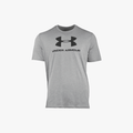Under Armour Mens Sportstyle Logo Short Sleeve Tee Steel Light Heather/Black Under Armour