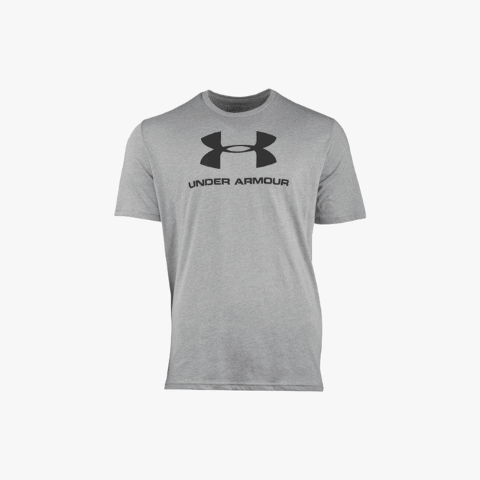 Under Armour Mens Sportstyle Logo Short Sleeve Tee Steel Light Heather/Black Under Armour