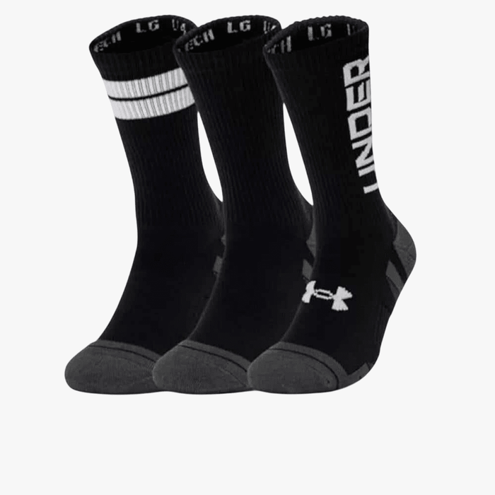 Under Armour Perf Tech Nov 3 Pack Crew Socks 002 Black Under Armour