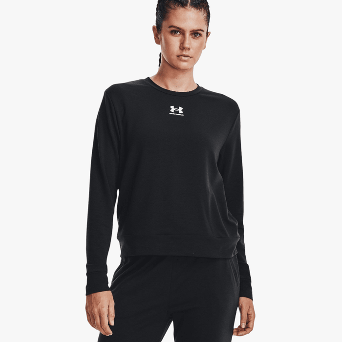 Under Armour Womens Rival Terry Crew Sweater 001 Black Under Armour