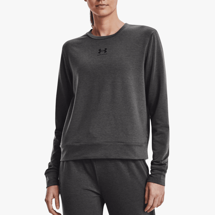 Under Armour Womens Rival Terry Crew Sweater 010 Grey Under Armour