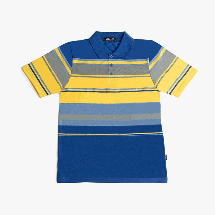 Urban Life Mens Golfer Royal Blue Yellow Stripe Urban