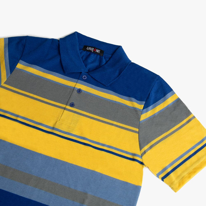 Urban Life Mens Golfer Royal Blue Yellow Stripe Urban