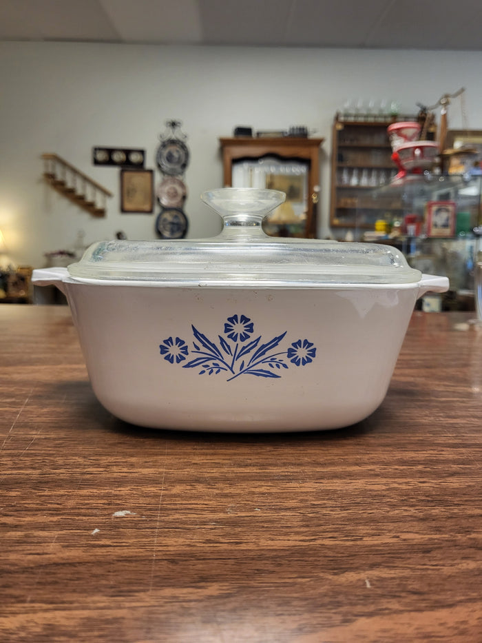 Vintage Corning Ware Blue Cornflower 1.5 Quart Casserole Dish P-1-1/2-B with Pyrex Lid A-7-C