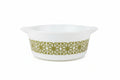 Vintage Pyrex 474-B Verde Floral Cinderella Casserole Dish 1.5 Qt Green White Milk Glass