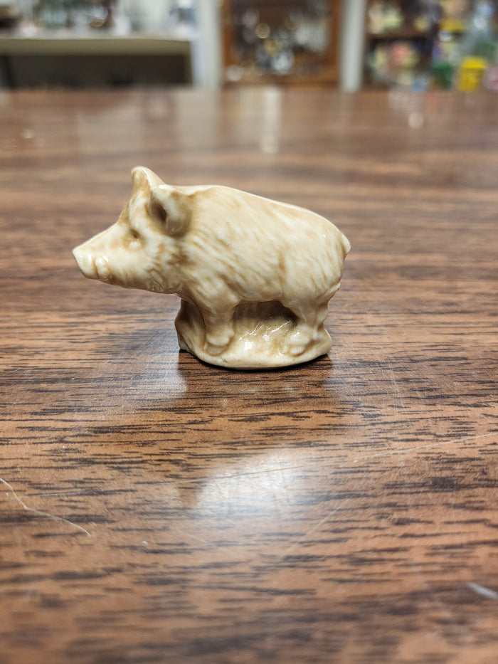 Wade Whimsie Wild Boar, Wade England Gray Brown Porcelain Figurine