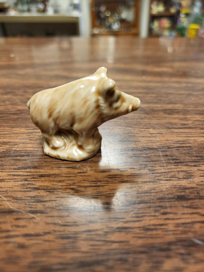 Wade Whimsie Wild Boar, Wade England Gray Brown Porcelain Figurine