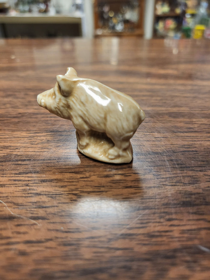 Wade Whimsie Wild Boar, Wade England Gray Brown Porcelain Figurine