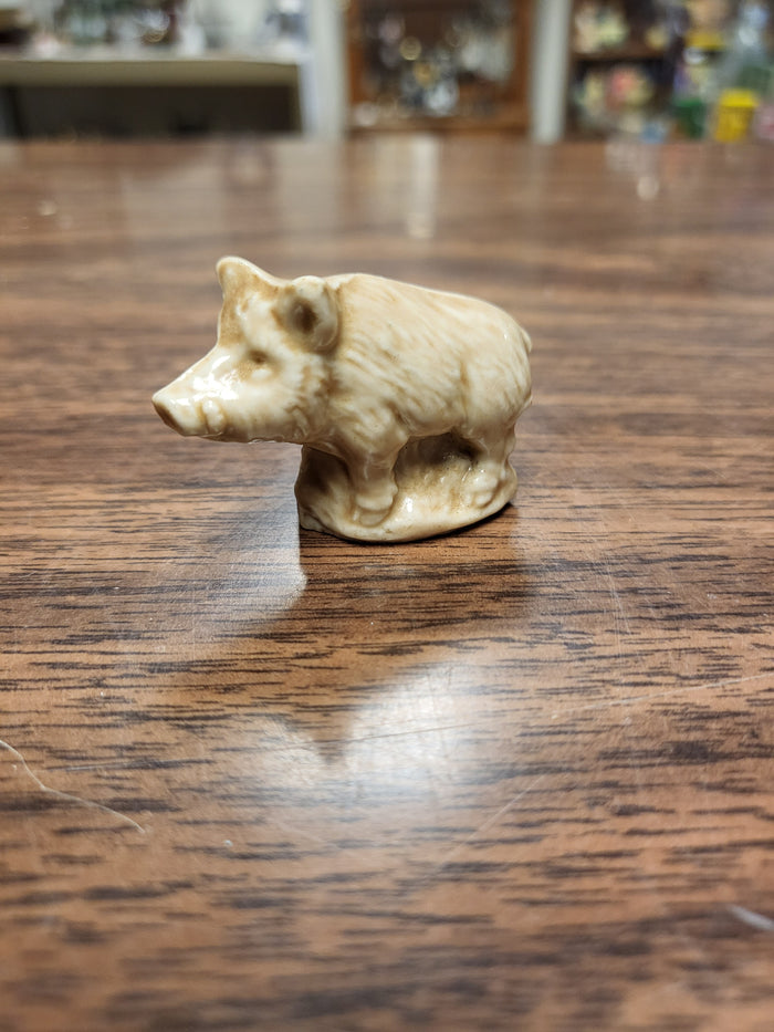 Wade Whimsie Wild Boar, Wade England Gray Brown Porcelain Figurine