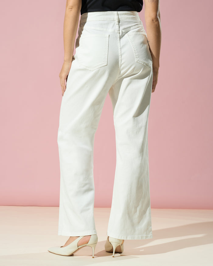 White Straight-Fit Denim Jeans