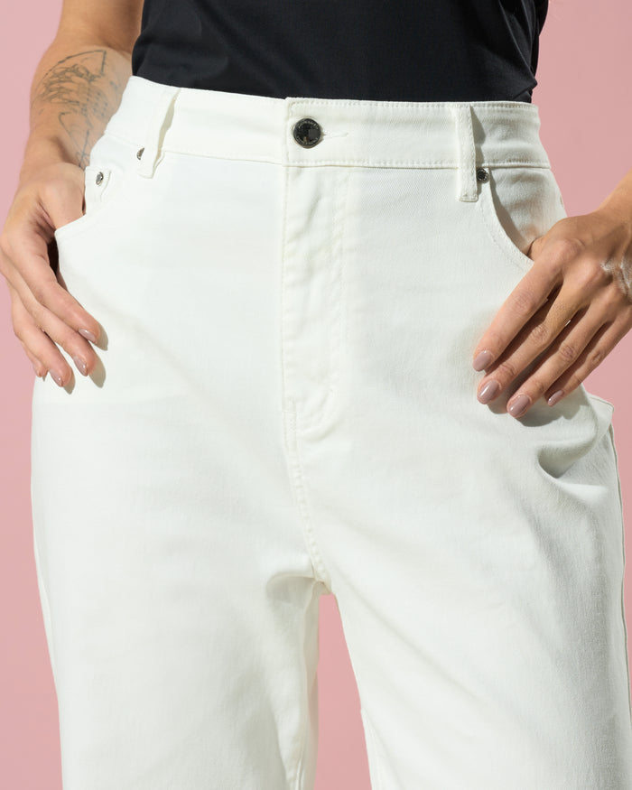 White Straight-Fit Denim Jeans