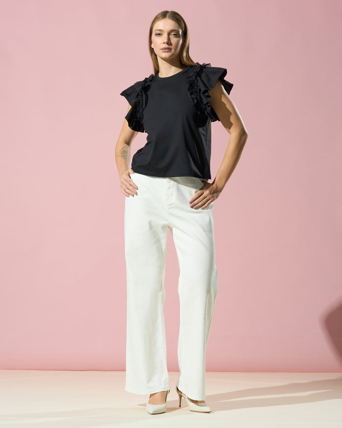 White Straight-Fit Denim Jeans