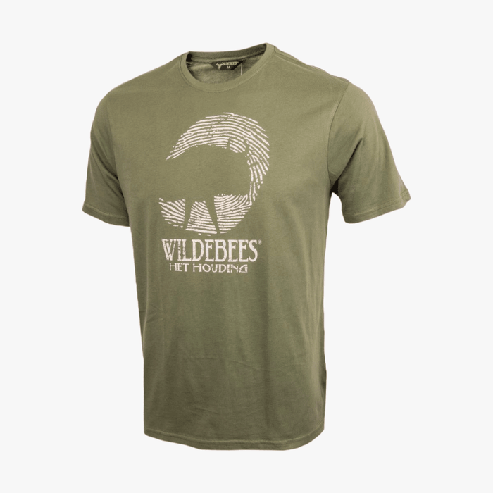 Wildebees Mens Finger Print Short Sleeve Tee Army Wildebees