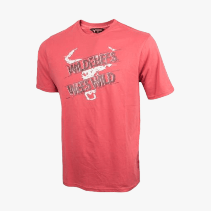 Wildebees Mens Pixel Glitch Short Sleeve Tee Flame Wildebees