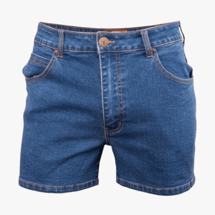Wildebees Mens Stretch 10Cm Denim Shorts Indigo Stonewash Wildebees