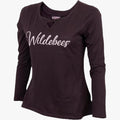 Wildebees Womens Cross Neck Hi Lo Slub Swing Tee Black Wildebees