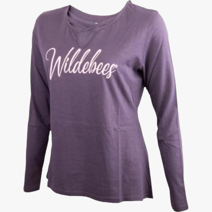 Wildebees Womens Cross Neck Hi Lo Slub Swing Tee Graphite Wildebees