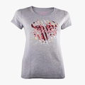 Wildebees Womens Floral Shard Short Sleeve Tee Grey Mel | Wildebees