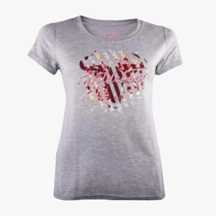 Wildebees Womens Floral Shard Short Sleeve Tee Grey Mel | Wildebees