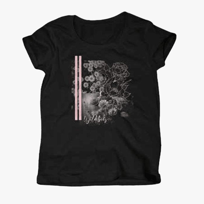 Wildebees Womens Peonies Tp Short Sleeve Tee Black | Wildebees