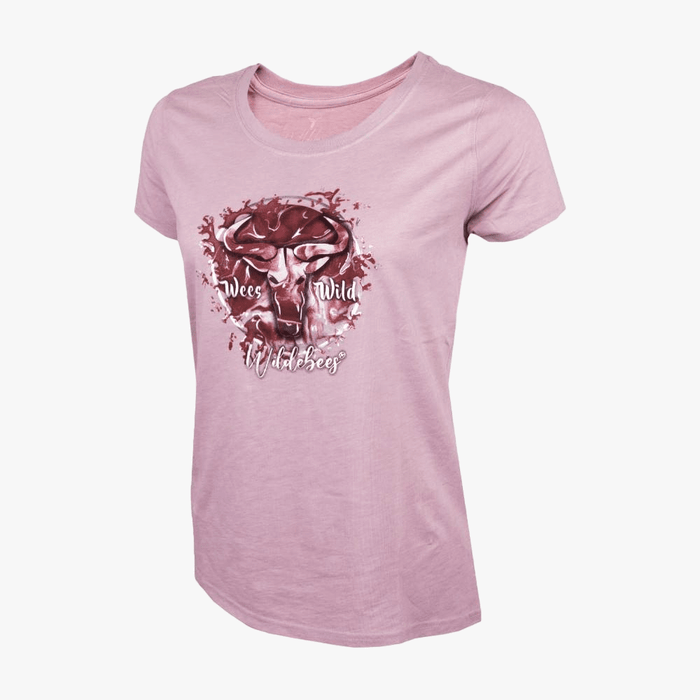 Wildebees Womens Splash Logo Short Sleeve Tee Lilac Ash Mel | Wildebees