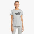 Puma Womens Ess Logo Short Sleeve Tee Light Gray | Puma