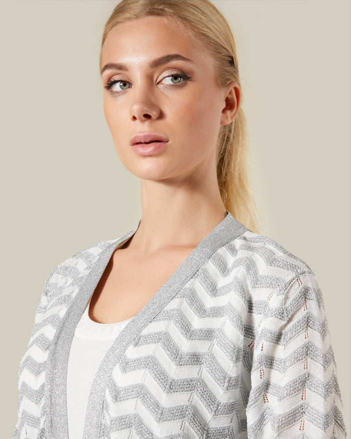 Zig-Zag Patterned Cardigan