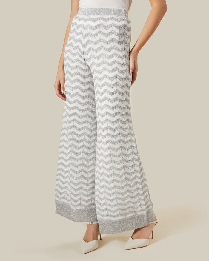 Zig-Zag Patterned Drawstring Pants