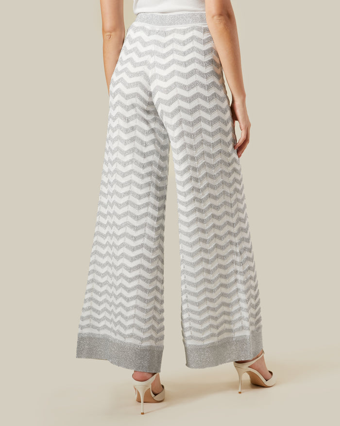 Zig-Zag Patterned Drawstring Pants