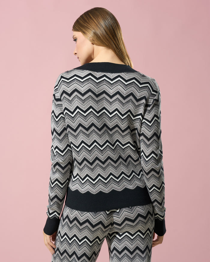 Zig-Zag V-Neck Sweater